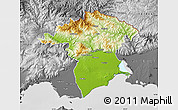 Physical Map of Xanthi, desaturated