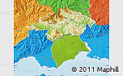 Physical Map of Xanthi, political outside