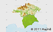 Physical Map of Xanthi, single color outside