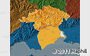 Political Map of Xanthi, darken