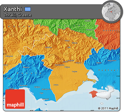 Political Map of Xanthi
