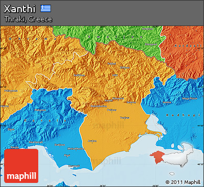 Political Map of Xanthi