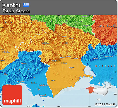 Political Map of Xanthi