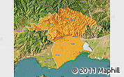 Political Map of Xanthi, satellite outside