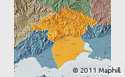 Political Map of Xanthi, semi-desaturated