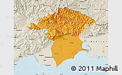 Political Map of Xanthi, shaded relief outside