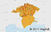 Political Map of Xanthi, single color outside