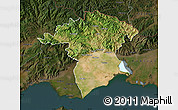 Satellite Map of Xanthi, darken