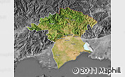 Satellite Map of Xanthi, desaturated