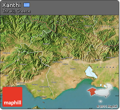 Satellite Map of Xanthi
