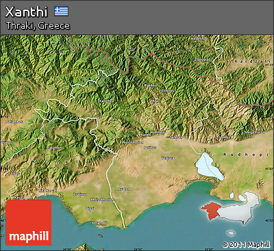Satellite Map of Xanthi