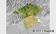 Satellite Map of Xanthi, lighten, desaturated