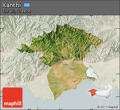 Satellite Map of Xanthi, lighten