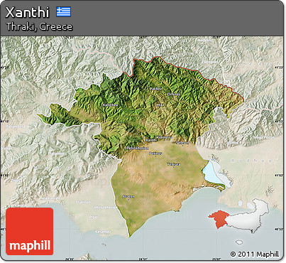 Satellite Map of Xanthi, lighten