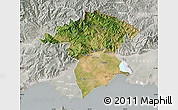 Satellite Map of Xanthi, lighten, semi-desaturated