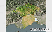 Satellite Map of Xanthi, semi-desaturated