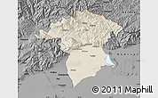 Shaded Relief Map of Xanthi, darken, desaturated