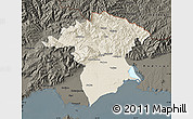 Shaded Relief Map of Xanthi, darken