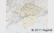 Shaded Relief Map of Xanthi, lighten, semi-desaturated
