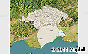 Shaded Relief Map of Xanthi, satellite outside