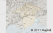Shaded Relief Map of Xanthi, semi-desaturated