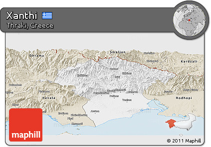 Classic Style Panoramic Map of Xanthi