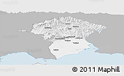 Gray Panoramic Map of Xanthi, single color outside