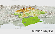 Physical Panoramic Map of Xanthi, lighten, semi-desaturated