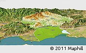 Physical Panoramic Map of Xanthi, satellite outside