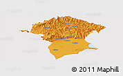 Political Panoramic Map of Xanthi, cropped outside
