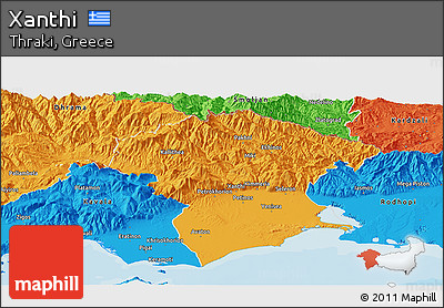 Political Panoramic Map of Xanthi