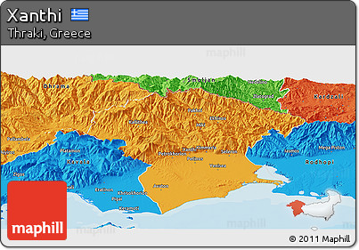 Political Panoramic Map of Xanthi