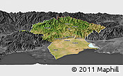 Satellite Panoramic Map of Xanthi, darken, desaturated