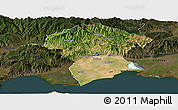 Satellite Panoramic Map of Xanthi, darken