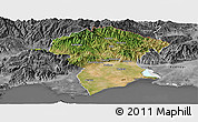 Satellite Panoramic Map of Xanthi, desaturated
