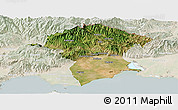 Satellite Panoramic Map of Xanthi, lighten