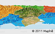 Satellite Panoramic Map of Xanthi, political outside