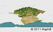 Satellite Panoramic Map of Xanthi, single color outside