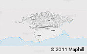 Silver Style Panoramic Map of Xanthi, single color outside