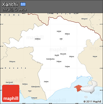 Classic Style Simple Map of Xanthi