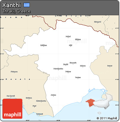 Classic Style Simple Map of Xanthi