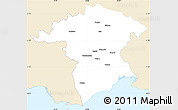 Classic Style Simple Map of Xanthi, single color outside