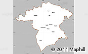 Gray Simple Map of Xanthi, cropped outside