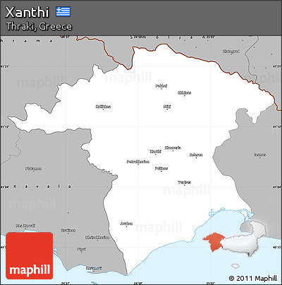 Gray Simple Map of Xanthi
