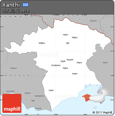 Gray Simple Map of Xanthi