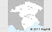 Gray Simple Map of Xanthi, single color outside