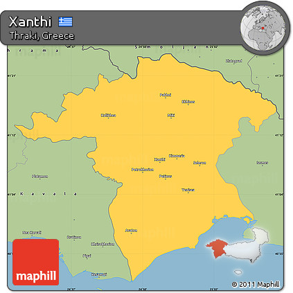 Savanna Style Simple Map of Xanthi