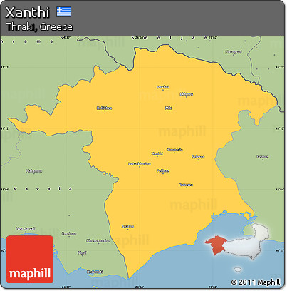 Savanna Style Simple Map of Xanthi