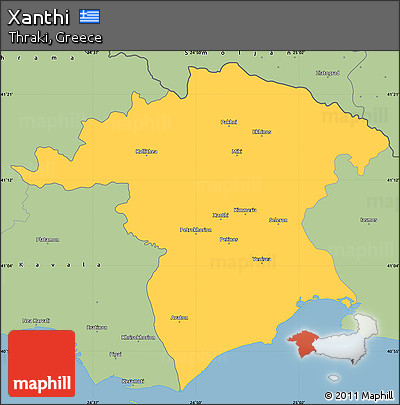 Savanna Style Simple Map of Xanthi