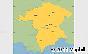 Savanna Style Simple Map of Xanthi, single color outside